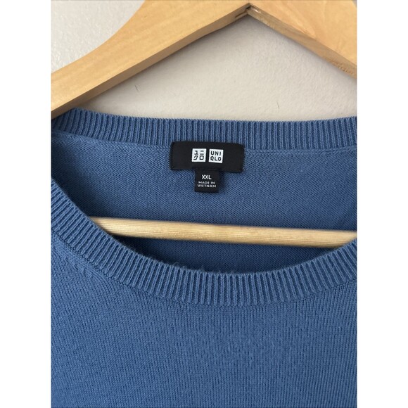 Uniqlo Men’s Blue Lightweight Knit Sweater Size XXL Pullover Crewneck - Picture 2 of 7